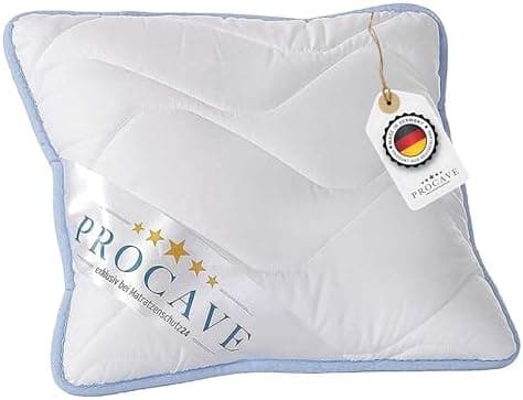 Hochwertiges Qualitäts-Stepp-Kissen für Allergiker, atmungsaktiv und Kochfest 40x40 cm - PROCAVE TopCool
| Winter- und