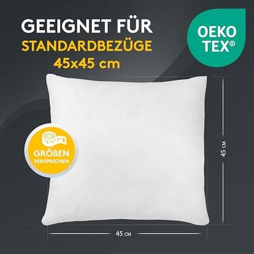 LILENO HOME 40x40 cm waschbares Kissenfüllmaterial - ideal für Allergiker und Couchkissen, Sofa Kissen, Cocktailkissen u