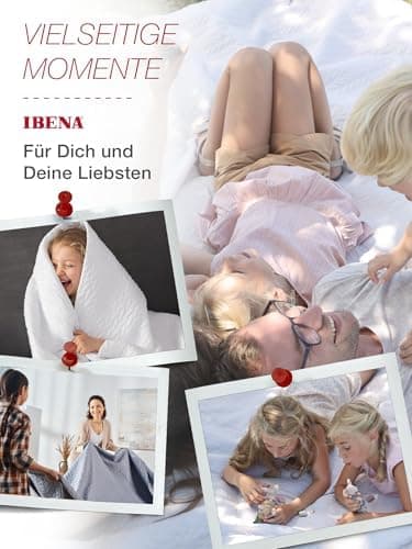 Ibena Nancy Tagesdecke 220x250 cm - Leichte Rosa Decke mit Zopfmuster für Luxuschlaf