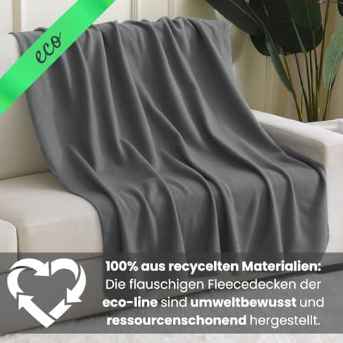 Wometo 10er Vorteilspack Fleecedecke grau Anti-Pilling Kettelrand