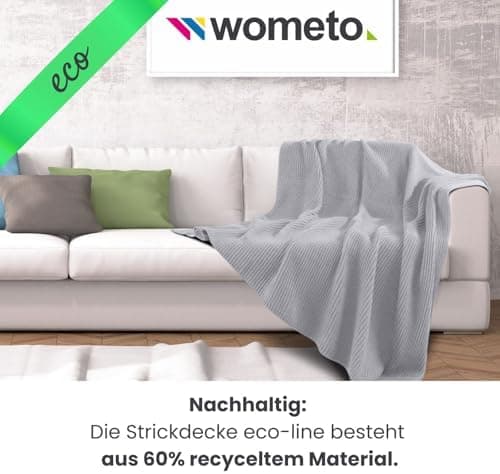 Wometo Kuscheldecke Strick Warme und Weiche Strickdecke OekoTex 140x190TürkisPetrol