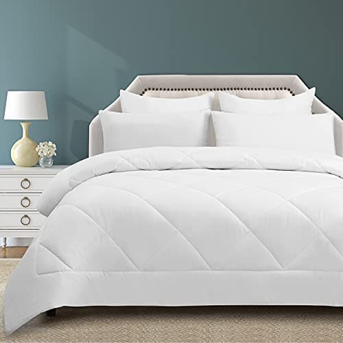 WAVVE Decke 200x220 Bettdecke, Super Weiche Zudecke Schlafdecke, Atmungsaktive Steppdecke 300gsm Mikrofaser Weiß OEKO-TE