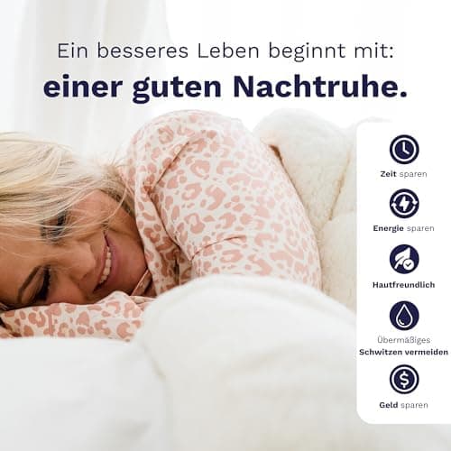 Zelesta Teddybed Bettdecke 4 Jahreszeiten - Warme Winter- und Sommerdecke - Waschbare Anti-Allergene Steppdecke - Fluffy