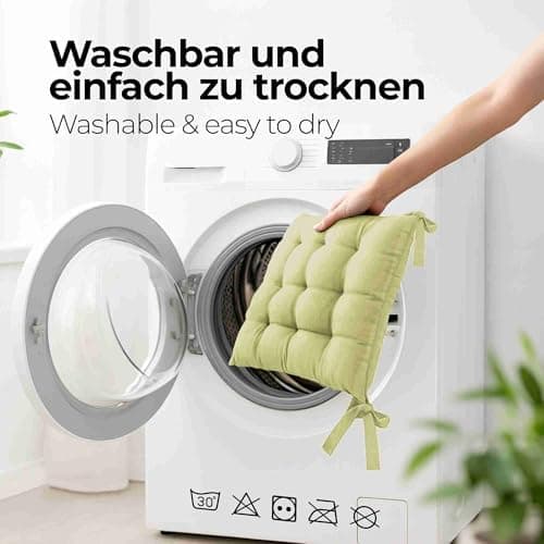 Etérea Türkiswaschbares Sitzkissen Stuhl 40x40 2er Set Inneneinbau - Outdoor & Indoor - OEKO-TEX Made in Green