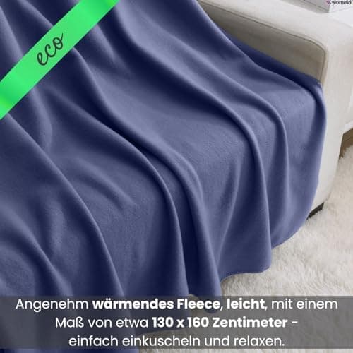 Wometo 10er Vorteilspack Fleecedecke grau Anti-Pilling Kettelrand