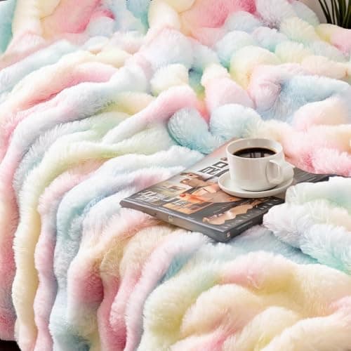 Kuscheldecke Milchsamt Blasen Decke Super Soft Warme Couchdecke 100 x 160cm White