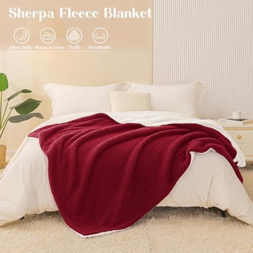 Exclusivo Mezcla Decke, Warme Kuscheldecke für Bett und Sofa, Tiefviolett/Lila 130x150 cm