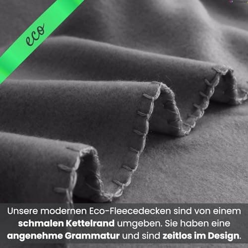 Wometo 10er Vorteilspack Fleecedecke grau Anti-Pilling Kettelrand
