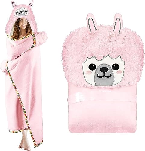Rosa Sherpa Fleece Ärmeldecke für Frauen als Geschenk(te) warm und weich 152x125cm