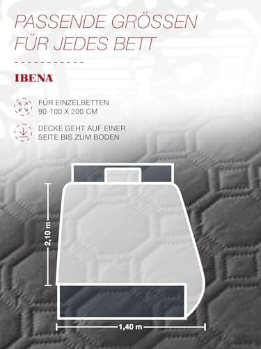 Ibena Nancy Tagesdecke 220x250 cm - Leichte Rosa Decke mit Zopfmuster für Luxuschlaf