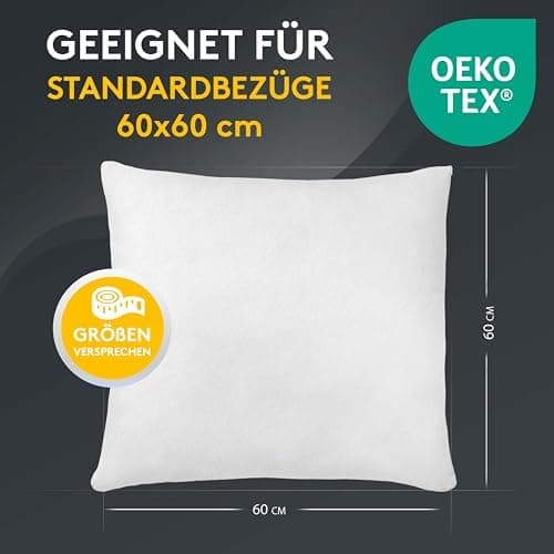 LILENO HOME 40x40 cm waschbares Kissenfüllmaterial - ideal für Allergiker und Couchkissen, Sofa Kissen, Cocktailkissen u