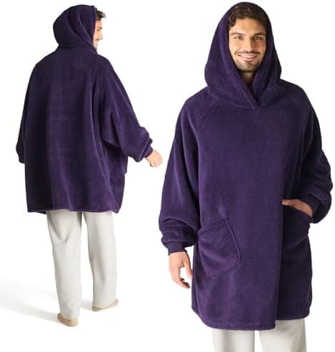 BEDSURE Hoodie Decke mit Ärmeln - Warme Kuschelpullover für Frauen - Tragbare Erwachsenendekke Grau OEKO-TEX 95x85 cm