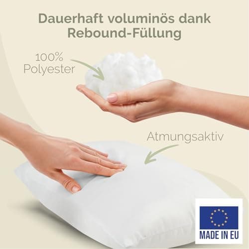 Blumtal OEKO-TEX-zertifizierte Polyester-Füllkissen 40x40 cm für Kissen - Premium-Füllung -Comfort & Gesundheit