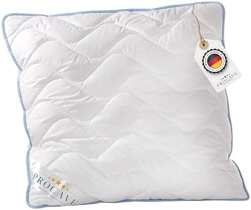 Hochwertiges Qualitäts-Stepp-Kissen für Allergiker, atmungsaktiv und Kochfest 40x40 cm - PROCAVE TopCool
| Winter- und