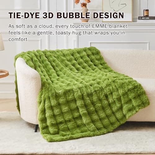 EMME Flauschige Wohndecke für Couch Kaninchen Plüsch Fleecedeckemercialwohndecke-sofa-decke-bubble-decke-wohndecke-flaus