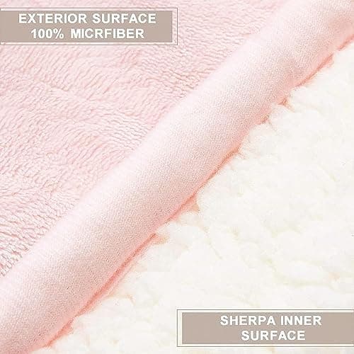 Rosa Sherpa Fleece Ärmeldecke für Frauen als Geschenk(te) warm und weich 152x125cm