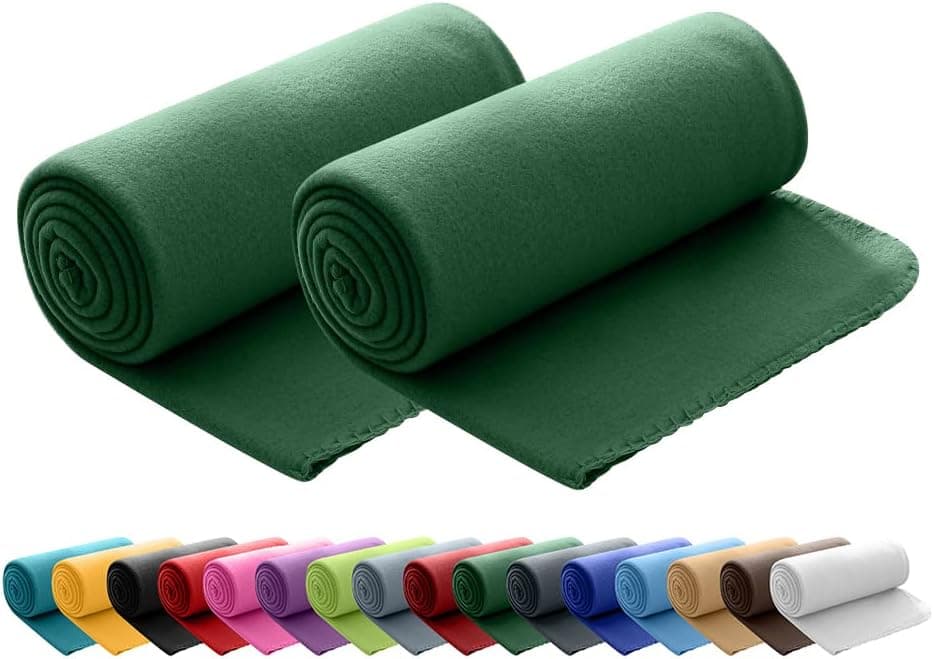 Wometo 2er Set Polar Fleecedecke OekoTex Lilaviolett Anti-Pilling Kettelrand