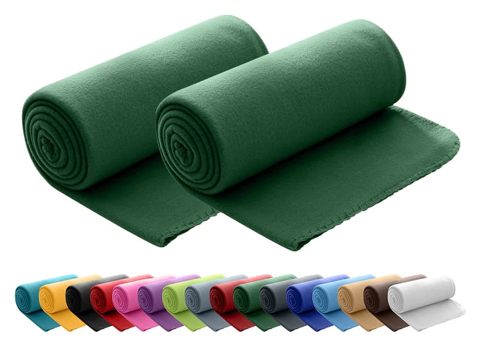 Wometo 2er Set Polar Fleecedecke OekoTex Lilaviolett Anti-Pilling Kettelrand