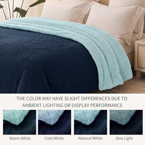 Exclusivo Mezcla Decke, Warme Kuscheldecke für Bett und Sofa, Tiefviolett/Lila 130x150 cm
