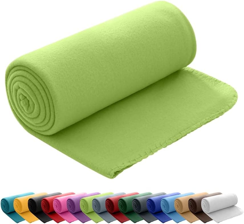 Polar Fleecedecke oekoTex 130x160 Anti-Pilling Kettelrand blau Mittelblau OEKO-TEX STANDARD 100