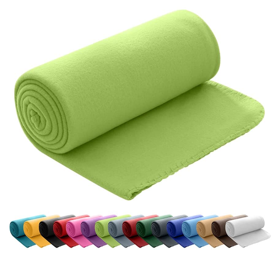 Polar Fleecedecke oekoTex 130x160 Anti-Pilling Kettelrand blau Mittelblau OEKO-TEX STANDARD 100