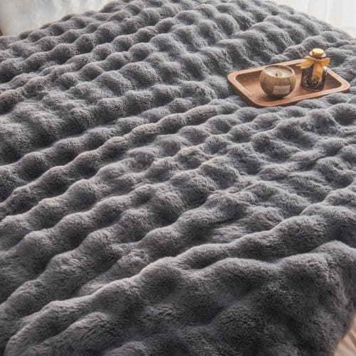 EMME Flauschige Wohndecke für Couch Kaninchen Plüsch Fleecedeckemercialwohndecke-sofa-decke-bubble-decke-wohndecke-flaus