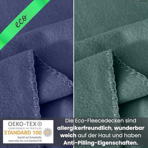 Wometo 10er Vorteilspack Fleecedecke grau Anti-Pilling Kettelrand