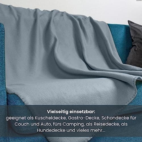 Wometo 2er Set Polar Fleecedecke OekoTex Lilaviolett Anti-Pilling Kettelrand