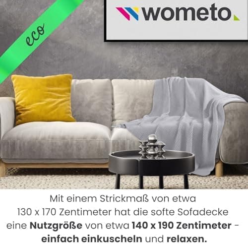 Wometo Kuscheldecke Strick Warme und Weiche Strickdecke OekoTex 140x190TürkisPetrol