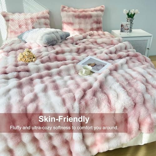 Kuscheldecke Milchsamt Blasen Decke Super Soft Warme Couchdecke 100 x 160cm White