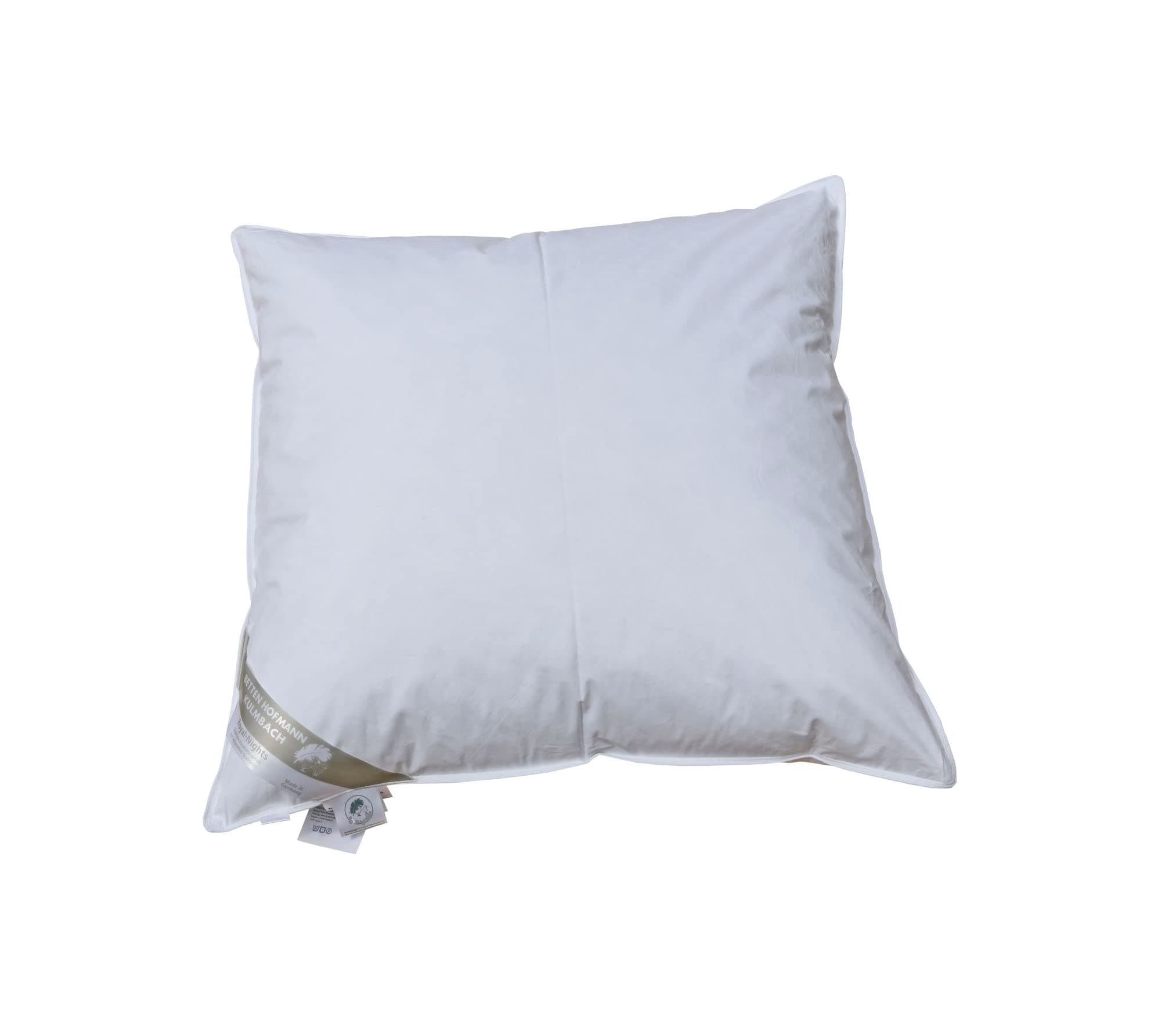 **Betten Hofmann Federkissen 50x50 cm, 350 g Kuschelkissen, waschbar und Naturprodukt für das Sofa und das Bett.**
| **