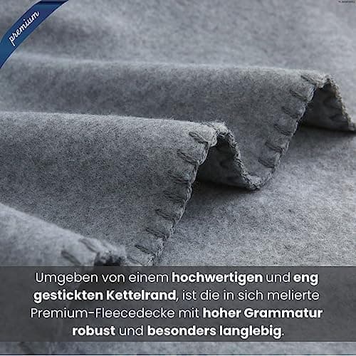 Wometo Premium Fleecedecke - weiß meliert (Bi-Color)Anti-Pilling 140x190 cm OEKO-TEX