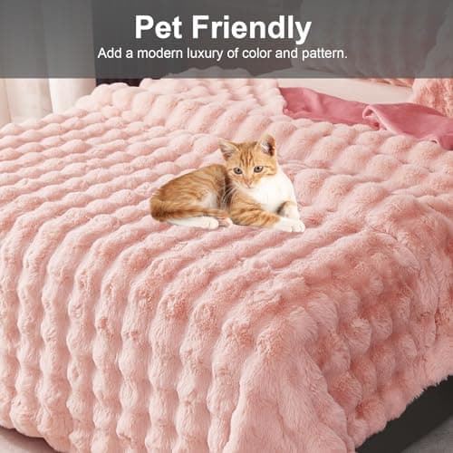 Kuscheldecke Milchsamt Blasen Decke Super Soft Warme Couchdecke 100 x 160cm White