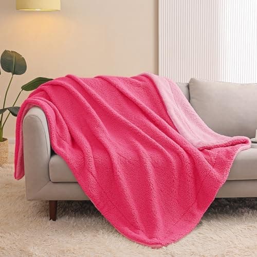 Exclusivo Mezcla Decke, Warme Kuscheldecke für Bett und Sofa, Tiefviolett/Lila 130x150 cm