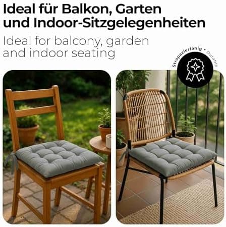 Etérea Türkiswaschbares Sitzkissen Stuhl 40x40 2er Set Inneneinbau - Outdoor & Indoor - OEKO-TEX Made in Green