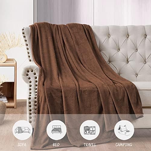 FARFALLAROSSA Oeko-TEX Flauschig Kuscheldecke 130x160 cm - Super Weiche Fleecedecke als Sofaüberwurf - Wohndecke Gelb OE