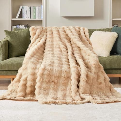 Kuscheldecke Milchsamt Blasen Decke Super Soft Warme Couchdecke 100 x 160cm White
