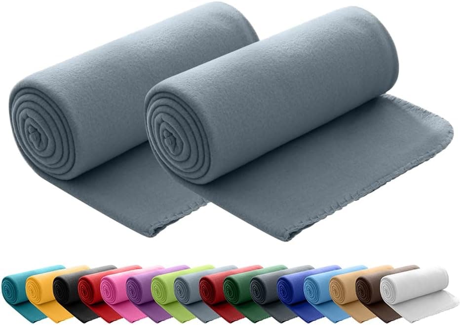 Wometo 2er Set Polar Fleecedecke OekoTex Lilaviolett Anti-Pilling Kettelrand