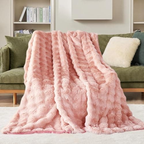 Kuscheldecke Milchsamt Blasen Decke Super Soft Warme Couchdecke 100 x 160cm White