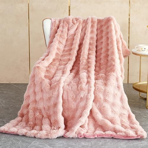 Kuscheldecke Milchsamt Blasen Decke Super Soft Warme Couchdecke 100 x 160cm White