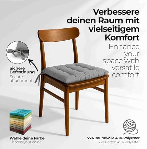 Etérea Türkiswaschbares Sitzkissen Stuhl 40x40 2er Set Inneneinbau - Outdoor & Indoor - OEKO-TEX Made in Green