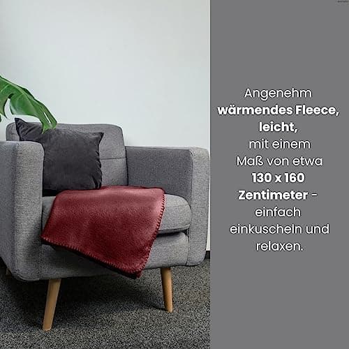 Wometo 2er Set Polar Fleecedecke OekoTex Lilaviolett Anti-Pilling Kettelrand