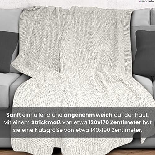 Wometo Kuscheldecke Strick Warme und Weiche Strickdecke OekoTex 140x190TürkisPetrol
