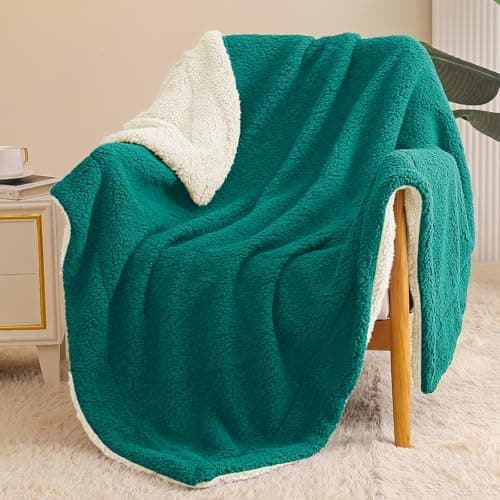 Exclusivo Mezcla Decke, Warme Kuscheldecke für Bett und Sofa, Tiefviolett/Lila 130x150 cm