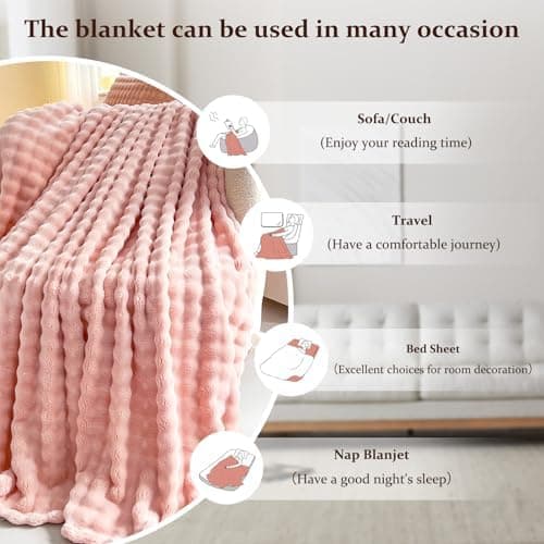 Kuscheldecke Milchsamt Blasen Decke Super Soft Warme Couchdecke 100 x 160cm White