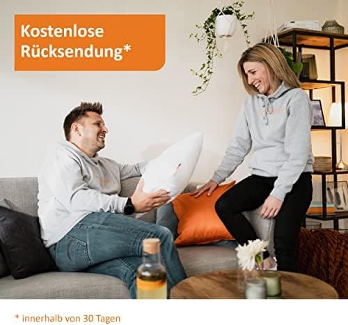 Pölsterliches Schlafkissen 40x40 cm, Federkissen, 100% Baumwolle, OEKO-TEX, Made in EU, 60 Grad waschbar