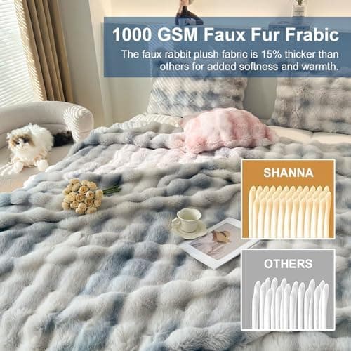 Kuscheldecke Milchsamt Blasen Decke Super Soft Warme Couchdecke 100 x 160cm White