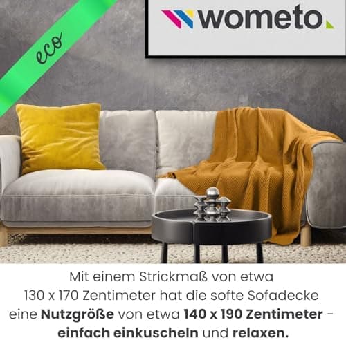 Wometo Kuscheldecke Strick Warme und Weiche Strickdecke OekoTex 140x190TürkisPetrol