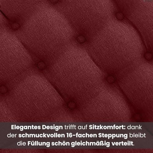 Wometo 4er Set Sitzkissen Stuhl OekoTex - beigeh ConfigurationManager Stuhlkissen Funktionales Polster mit Bändern OEKO-
