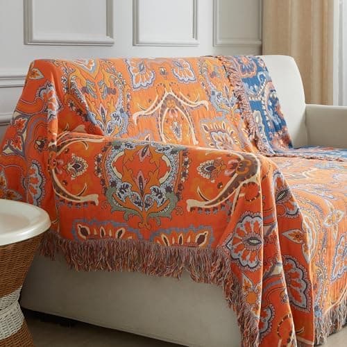 SOFTEXLY Boho Decke – Kuschelige Tagesdecke & Bettüberwurf 150x200cm, Aesthetic Design & Doppelseitige Musselin, Ideal f